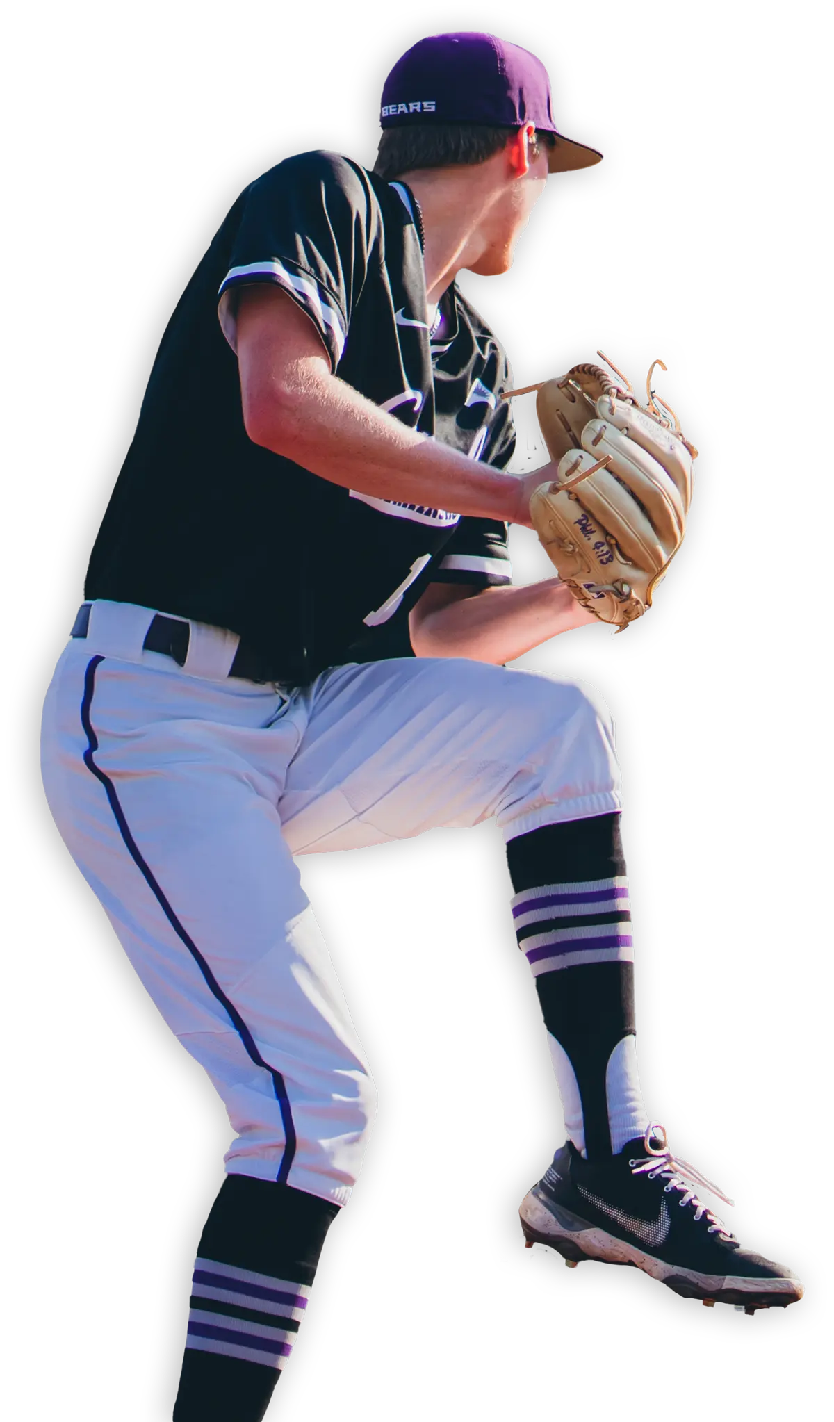 Baseball player pitching